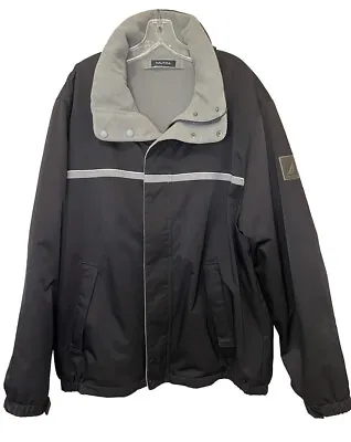 NAUTICA Reversible Black-Grey Fleece Lined Winter Jacket Coat | Men’s Size XXL • $39.95