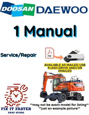 Doosan-daewoo Solar 210w-v Wheel Excavator Service Repair Shop Manual Pdf Usb • $30