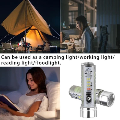 $13.71 • Buy Mini Flashlight USB Rechargeable Hand Torch Multifunction With GX Side Leds A9J1