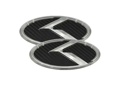 3D K Logo Emblem Carbon & Chrome 2pc (Fits: KIA 2009-2013 Forte Sedan) • $34.49