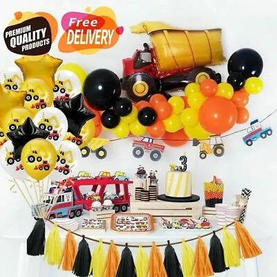 $17.46 • Buy Construction Tractor Birthday Party Set Balloons Supplies Kit Truck Decorations