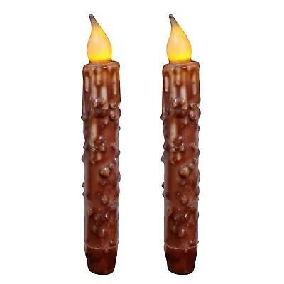 CVHOMEDECO. Real Wax Hand Dipped Battery Operated LED Timer Taper Candles Cou... • $23.48