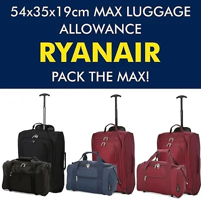 £24.99 • Buy 5 Cities Ryanair Maximum Cabin Trolley Luggage Bag And Carry On Cabin Bag Set
