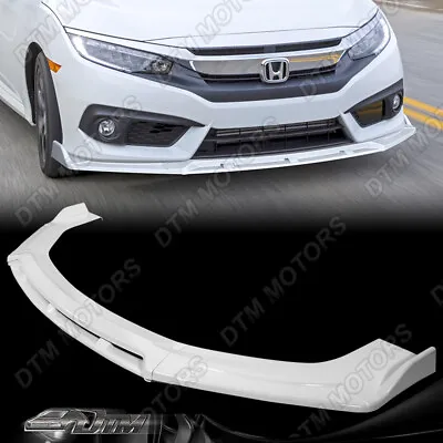 Painted White Up To 3-Customizable Style Front Bumper Lip Body Kit Universal • $73.99