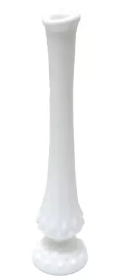 Vintage Fenton Glass Bud Vase White Milk Glass Hobnail 10  Tall • $16.14