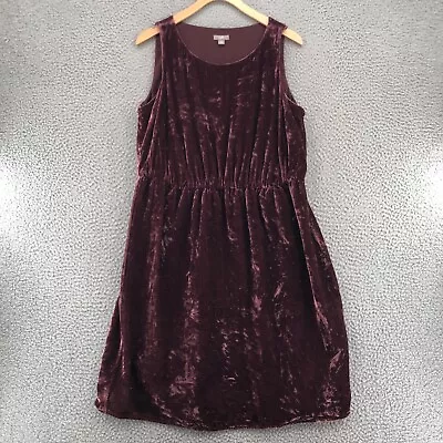 J Jill Dress Women Medium Mauve Velvet Silk Blend Blouson Knee Length Sleeveless • $34.99