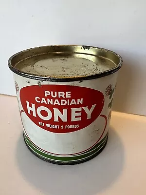 Vintage Honey Tin 2 Lb Pure Canadian Honey Can Advertising • $18.40