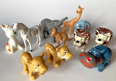 Vintage 1960s Lot Of 11 Wild Zoo Animals 2-3  Hard Plastic Made In Hong Kong • $9.99