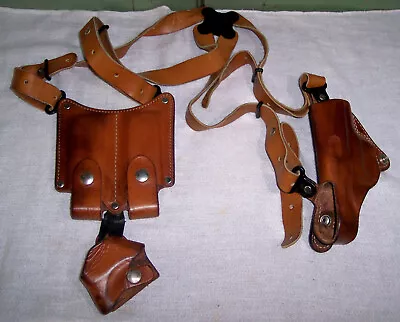 Vintage Galco 190 Miami Shoulder Holster Horizontal Leather With Mag Pouch A1403 • $89.99