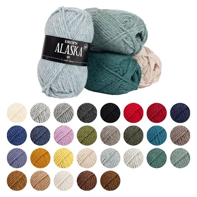 DROPS Alaska Aran 100% Wool Knitting And Crochet Yarn • £1.90