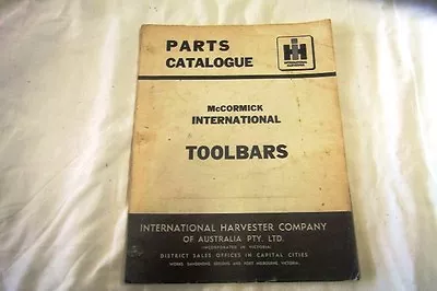 MCCORMICK INTERNATIONAL TOOLBARS Parts Catalogue • $39.99