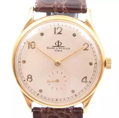 Baume And Mercier 18K Gold Vintage Calibre 006 Mens Wrist Watch • $1145.39