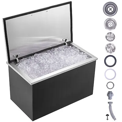 VEVOR 24 X20 X15  Drop In Ice Chest Ice Cooler Ice Bin Stainless Steel W/Cover • $247.99