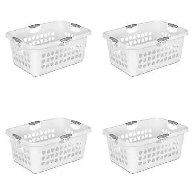 2 Bushel Ultra Laundry Basket Plastic White Set Of 4 • $37.93