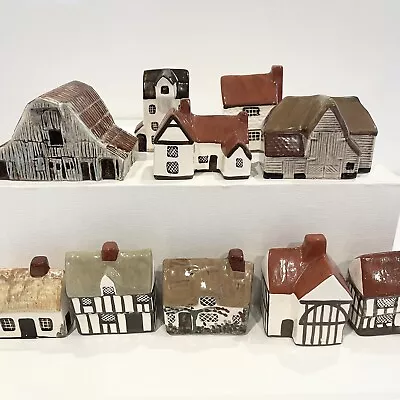 Mudlen End Studio Lot Of 10 Ceramic Cottages & Barns - Vintage Ceramic Figures • $98