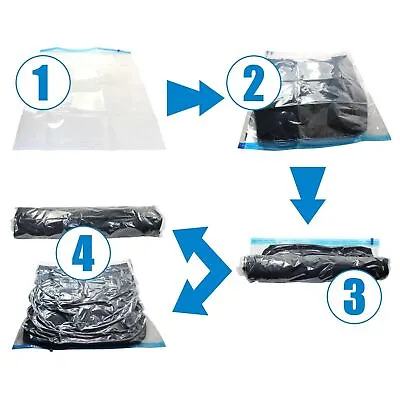 £5.49 • Buy ROLL UP STORAGE BAG Under Bed Vacuum 60 X 80 CM Organiser Clothing Laundry Store