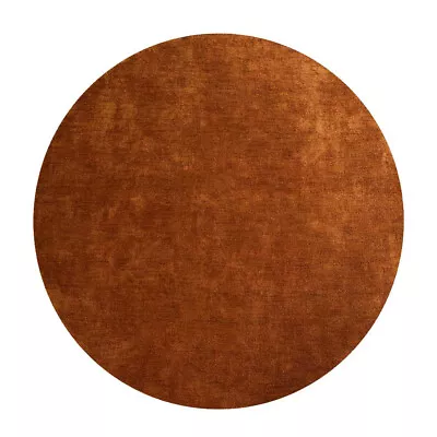 Hand Knotted Gabbeh Silk Mix 8'x8' Round Area Rug Solid Gold BBH Homes BBLSM111 • $184.75