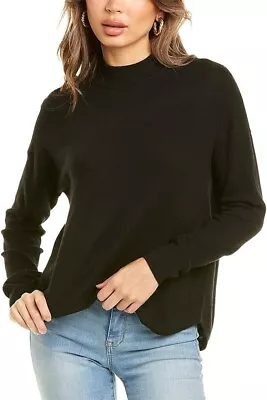 Madewell Ashbury Mock Neck Wool Blend Sweater In True Black  XS • $14