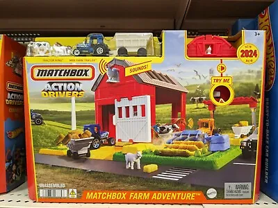 Matchbox Action Drivers Farm Adventure Playset 1:64 Scale Tractor New Free Ship • $50