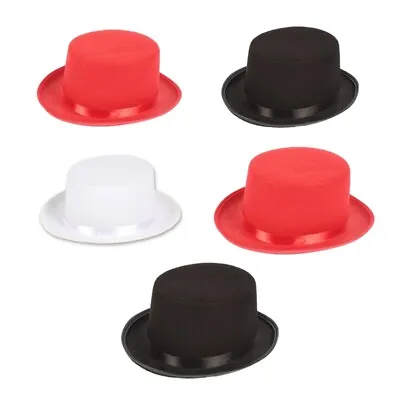 Children/Adult Sleek Felt Top Hat Kid Fancy Dress Up Rave Party Hat Magician Hat • £5.15