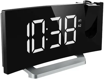 Mpow Projection Clock FM Radio Alarm Clock Curved-Screen Digital Alarm Clock  • £28.99