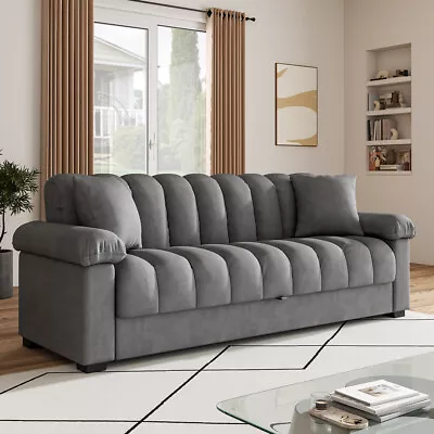 Fabric Sofa Bed 3 Seater Click Clack Recliner Couch With Storage Double Sleeper • £469.95