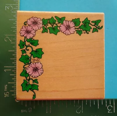 MORNING GLORY IVY CORNER Rubber Stamp Hero Arts • $3.96