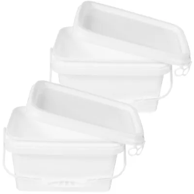  2pcs Empty Paint Storage Bucket With Lid Plastic Paint Can Paint Bucket Packing • £14.78