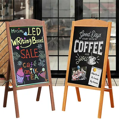Large Stained A-Board With Wooden Frame & Chalkboard For Liquid Chalk Pens Event • £26.91