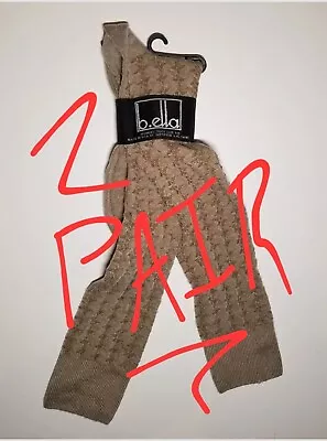 ☆ 2 PAIR ☆ B.ella Knee High Tencel Socks Sz 5-10 Khaki  • $18