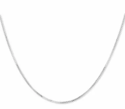 Up To 22  Solid Adjustable Endless Box Chain Necklace Real 14K White Gold  • $239
