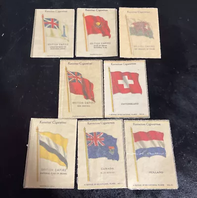 8 X Kensitas Cigarettes Vintage British Empire Flags Silk Cards • $11.90