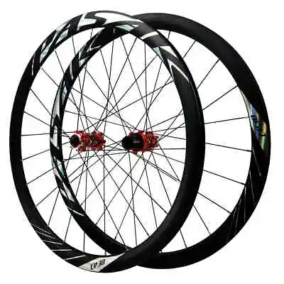 700C Road Bike Wheelset 24H Rim Depth 36mm Disc Brake Straight Hub 8-12 Speed • $313.65