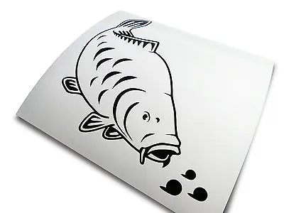 Big Kippers 'Feeding Mirror Carp' Black Fishing Decal Sticker For Car Van Laptop • £2.99