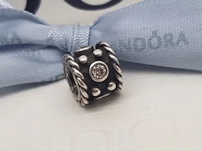 Authentic Retired Pandora Charm Oxy Crown  Silver Charm With CZs 790221CZ • $21.50