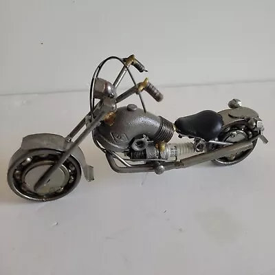 $29.99 • Buy 9  Scrap Metal Motorcycle Sculpture Steel Bike Nuts & Bolts Chopper Art HD 