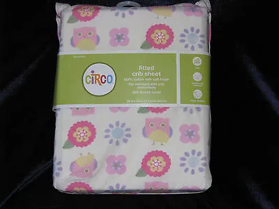 Circo Love N And Nature Baby Toddler Fitted Crib Sheet Owl Flower Bird Purple  • $19.19