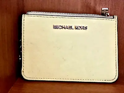 Michael Kors  Yellow  Coin Pouch Id Holder Leather Wallet • $17.99