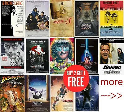 1980's Classic Retro Vintage Many Movie Posters A0-A1-A2-A3-A4-MAXI C478 • £4.99