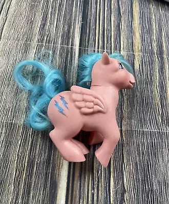 Vintage My Little Pony Firefly MLP G1 1983 Pink Pegasus Blue Glitter Lightning • $17.49