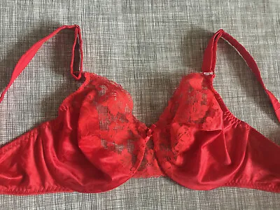36D Vintage Chantilly Style Satin Tricot 90s Fruit Of The Loom Women's UW Bra • $29