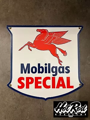 MOBIL Mobilgas Special Shield Porcelain Sign • $65