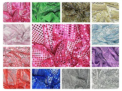 £0.99 • Buy Sequin Fabric - Shiny Sparkly Material - 44  (112cm) Wide - 6mm & 3mm