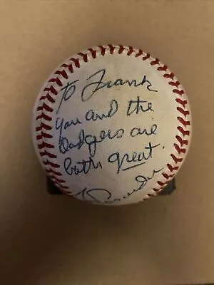 Vin Scully Tommy Lasorda Signed Autographed OALB Brown Baseball Auto PSA Vintage • $1299.99