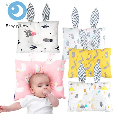£9.49 • Buy Large Soft Newborn Baby Prevent Flat Head Anti Roll Infant Cotton Rabbit Pillow 