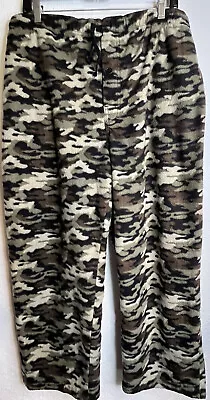  Pants Lounge Pajama Camo Fleece Pockets Men's XL 40/42 Button Fly Drawstring • $18.88