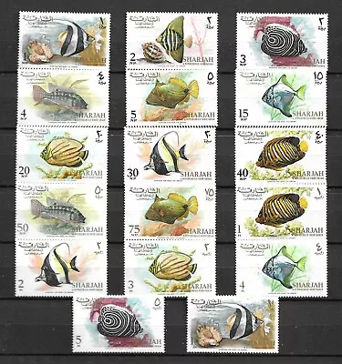 SHARJAH  - MNH  -  1966 - COMPLET MNH SET - Fishes • $6.78