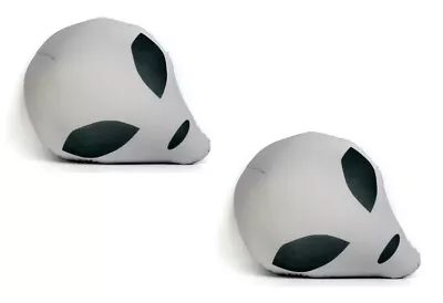 Grey Alien Character Head Microbead Throw Pillow Combo Pack 2 Pillows [Grey] • $14.79