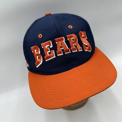 Vintage Twill Chicago Bears Hat Snapback 90's Team NFL Spell Out Logo Embroidery • $24