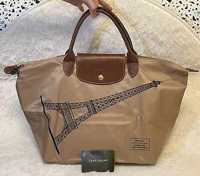 Longchamp Effiel Tower Paris Le Pliage Top Handle Medium (Rare & Like New) • $191.35